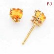 14k 5mm Heart Citrine earring