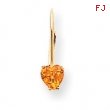 14k 5mm Heart Citrine earring