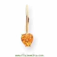 14k 5mm Heart Citrine earring