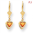 14k 5mm Heart Citrine earring