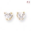 14k 5mm Heart Cubic Zirconia earring