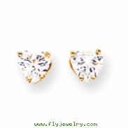 14k 5mm Heart Cubic Zirconia earring