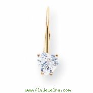 14k 5mm Heart Cubic Zirconia earring