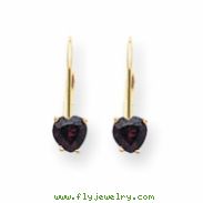 14k 5mm Heart Garnet earring