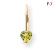 14k 5mm Heart Peridot earring