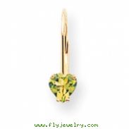 14k 5mm Heart Peridot earring