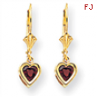 14k 5mm Heart Rhodalite Garnet earring