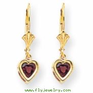 14k 5mm Heart Rhodalite Garnet earring