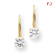 14k 5mm Moissanite Lever Back Earring