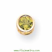 14k 5mm Peridot bezel pendant