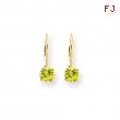 14k 5mm Peridot leverback earring