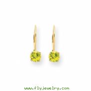 14k 5mm Peridot leverback earring
