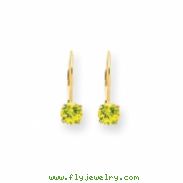 14k 5mm Peridot leverback earring