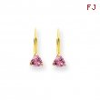 14k 5mm Pink Tourmaline Leverback Earring