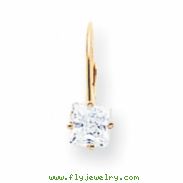 14k 5mm Princess Cut Cubic Zirconia leverback earring