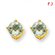 14k 5mm Round Green Amethyst Earring