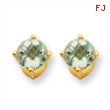 14k 5mm Round Green Amethyst Earring