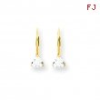 14k 5mm Trillion Cubic Zirconia leverback earring