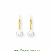 14k 5mm Trillion Cubic Zirconia leverback earring