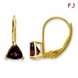 14k 5mm Trillion Garnet leverback earring