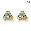 14k 5mm Trillion Green Amethyst Earring