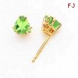 14k 5mm Trillion Peridot earring