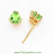 14k 5mm Trillion Peridot earring