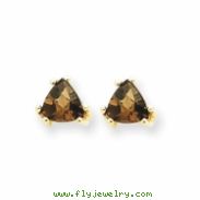 14k 5mm Trillion Smokey Quartz Earring