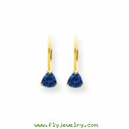 14k 5mm Trillion Tanvorite leverback earring