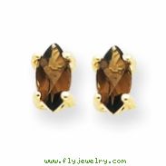 14k 5x2.5 Marquise Smokey Quartz Earring
