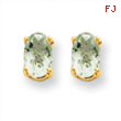 14k 5x3 Oval Green Amethyst Earring