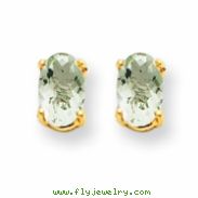 14k 5x3 Oval Green Amethyst Earring