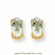 14k 5x3 Oval Green Amethyst Earring