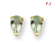 14k 5x3 Pear Green Amethyst Earring