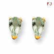 14k 5x3 Pear Green Amethyst Earring