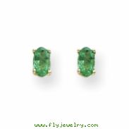 14k 5x3mm Oval Emerald Earrings