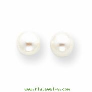 14k 6-6.5mm Button Cultured Pearl Stud Earrings