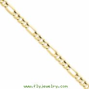 14k 6.75mm Concave Open Figaro Chain anklet