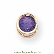 14k 6mm Amethyst bezel pendant