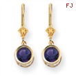 14k 6mm Amethyst leverback earring