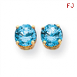 14k 6mm Blue Topaz earring