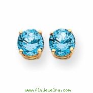 14k 6mm Blue Topaz earring