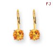 14k 6mm Citrine leverback earring