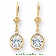 14k 6mm Cubic Zirconia leverback earring
