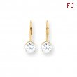 14k 6mm Cubic Zirconia leverback earring