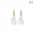 14k 6mm Cubic Zirconia leverback earring