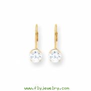 14k 6mm Cubic Zirconia leverback earring