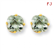 14k 6mm Cushion Green Amethyst Earring