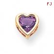 14k 6mm Heart Amethyst bezel pendant