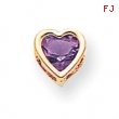 14k 6mm Heart Amethyst bezel pendant